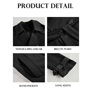Makkrom Women's Long Trench Coat Stylish and Functional