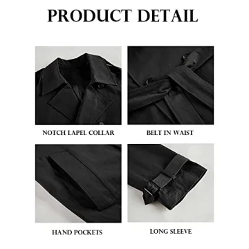 Makkrom Women's Long Trench Coat Stylish and Functional