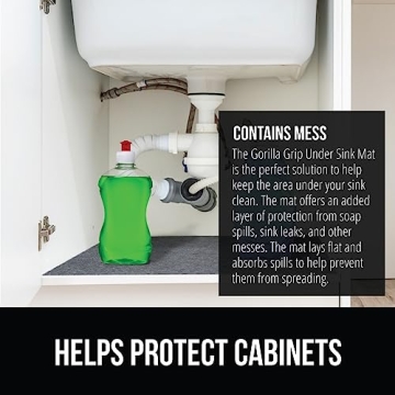 Gorilla Grip LeakGuard Waterproof Under Sink Mat