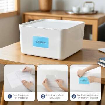 MaxGear 52 Pack Adhesive Index Card Pockets for Organization