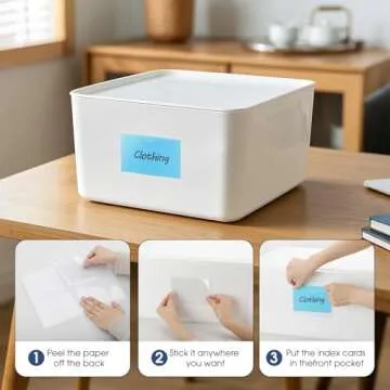 MaxGear 52 Pack Adhesive Index Card Pockets for Organization