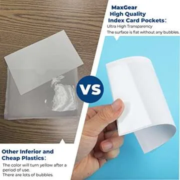 MaxGear 52 Pack Adhesive Index Card Pockets for Organization