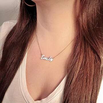 PicturesOnGold.com Custom Name Necklace For Women Personalized Name Necklace in Sterling Sliver Pers...