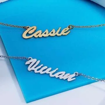 PicturesOnGold.com Custom Name Necklace For Women Personalized Name Necklace in Sterling Sliver Personalized with any Name or Word (Sterling Silver Script)