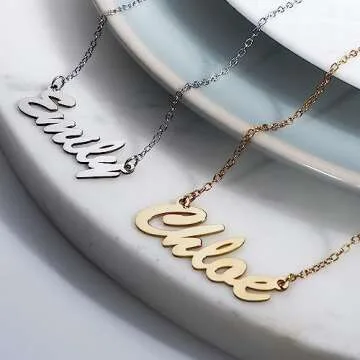 PicturesOnGold.com Custom Name Necklace For Women Personalized Name Necklace in Sterling Sliver Personalized with any Name or Word (Sterling Silver Script)