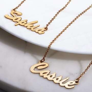 PicturesOnGold.com Custom Name Necklace For Women Personalized Name Necklace in Sterling Sliver Personalized with any Name or Word (Sterling Silver Script)