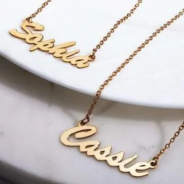 PicturesOnGold.com Custom Name Necklace For Women Personalized Name Necklace in Sterling Sliver Personalized with any Name or Word (Sterling Silver Script)