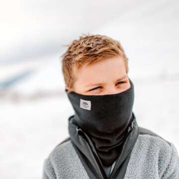 Turtle Fur Youth Chelonia 150 Classic Fleece Neck Warmer, Ages 7-12, Black