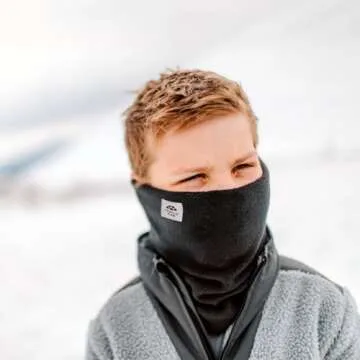 Turtle Fur Youth Chelonia 150 Classic Fleece Neck Warmer, Ages 7-12, Black