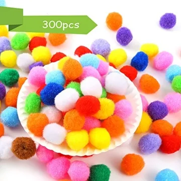 Caydo Assorted Pom Poms - 400 pcs for Creative Kids Crafts