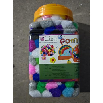 Caydo Assorted Pom Poms - 400 pcs for Creative Kids Crafts