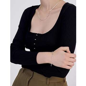 Waitsoul 925 Sterling Silver Paperclip Lobster Clasp Chain 4mm Necklace for Women Men Diamond Cut Silver Necklace Chain 16-30 Inches(16)