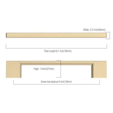 9BUILD 10 Pack Brushed Gold Cabinet Pulls 5 Inch Cabinet Handles Kitchen Cabinet Hardware Kitchen Handles for Cabinets Brass Dresser Pulls Kitchen Pulls