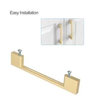 9BUILD 10 Pack Brushed Gold Cabinet Pulls 5 Inch Cabinet Handles Kitchen Cabinet Hardware Kitchen Handles for Cabinets Brass Dresser Pulls Kitchen Pulls