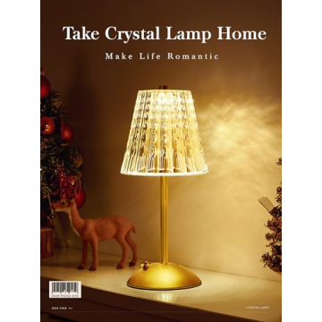 Dimmable Rechargeable Crystal Touch Lamps Set of 2