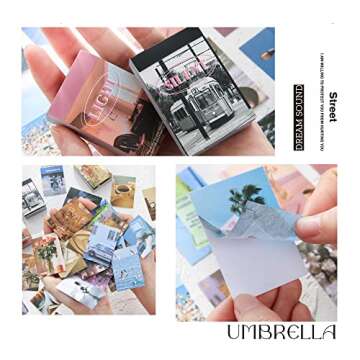 6 Sets 300 Pcs Washi Stickers Book for Journaling, Daily Scenery Life Stuff Travel Sricker Vintage Aesthetic Fashion Scrapbook Stickers Set for Bullet Journal Art Diary Craft Gifts Planner Notebook