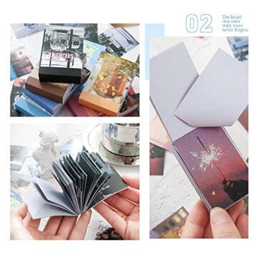 6 Sets 300 Pcs Washi Stickers Book for Journaling, Daily Scenery Life Stuff Travel Sricker Vintage Aesthetic Fashion Scrapbook Stickers Set for Bullet Journal Art Diary Craft Gifts Planner Notebook