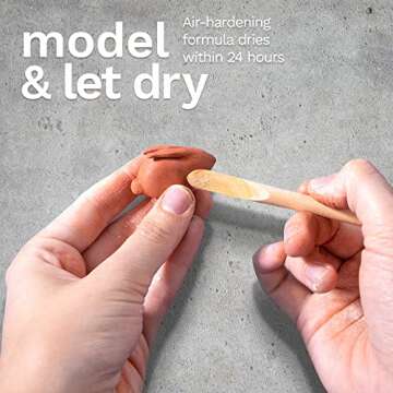 DAS Air-Hardening Modeling Clay - Terra Cotta Clay 1.1lb Block - Pliable Air Clay for Sculpting and Coating - Easy to Use Air Dry Modeling Clay - Molding Clay for Sculpting and More