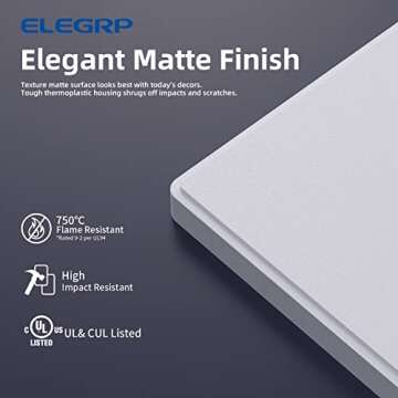 ELEGRP Mid-Size Screwless Decorative Wall Plates - Unbreakable Faceplate for Decorator Devices