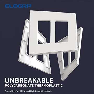 ELEGRP 2-Gang Screwless Decorative Wall Plates - 10 Pack