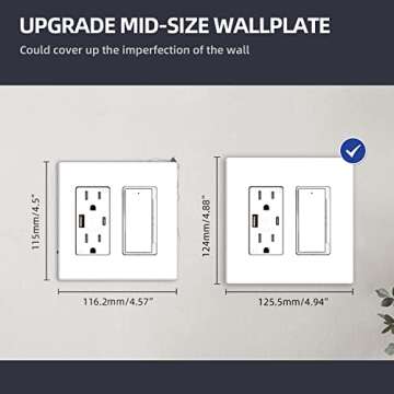 ELEGRP 2-Gang Screwless Decorative Wall Plates - 10 Pack