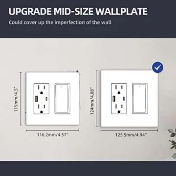 ELEGRP 2-Gang Screwless Decorative Wall Plates - 10 Pack