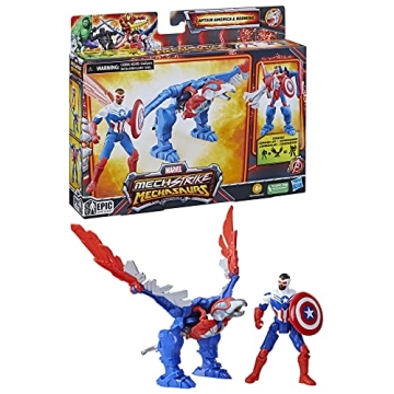 Marvel Mech Strike Mechasaurs Captain America Action Figure