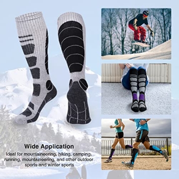 Thermal Merino Wool Ski Socks for Winter Sports & Hunting