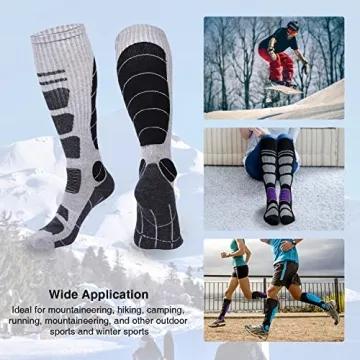 Thermal Merino Wool Ski Socks for Winter Sports & Hunting