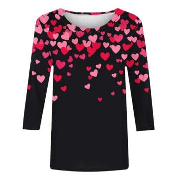 Cute Valentine's Shirts for Women - Heart Print Tunics