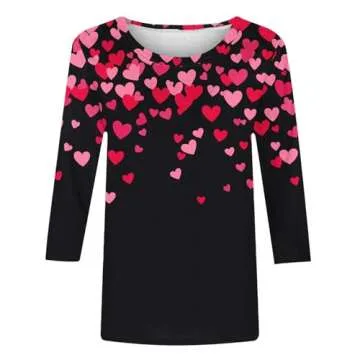 Cute Valentine's Shirts for Women - Heart Print Tunics