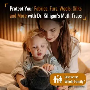Dr. Killigan's Premium Double Potent Clothing Moth Traps with Pheromones Prime | Organic Clothes Moth Trap with Lure for Closets & Carpet | Case Making Moth Treatment & Prevention (6 Pack, Black)