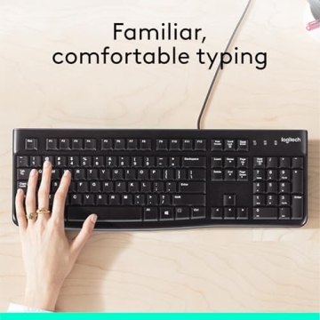 Logitech K120 Wired Keyboard for Windows, Easy to Use, Spill-Resistant
