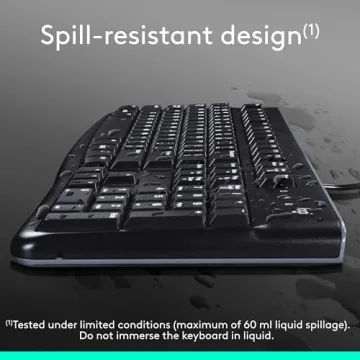 Logitech K120 Wired Keyboard for Windows, Easy to Use, Spill-Resistant