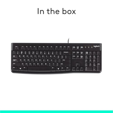 Logitech K120 Wired Keyboard for Windows, Easy to Use, Spill-Resistant