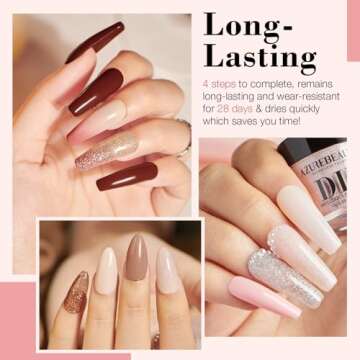 AZUREBEAUTY 31 Pcs Dip Powder Nail Kit 20 Colors Glitter Nude Brown Pink White Gray Dip Powder Liqui...