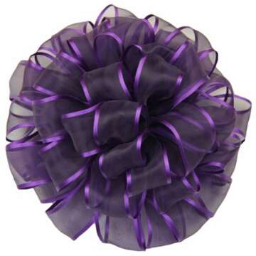 Offray Wired Edge Arabesque Craft Ribbon, 1 1/2-Inch x 9-Feet, Purple