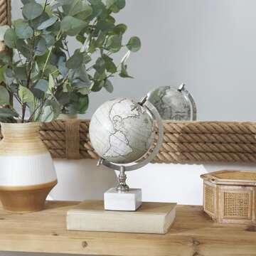 Deco 79 Marble Globe - Elegant Educational Decor