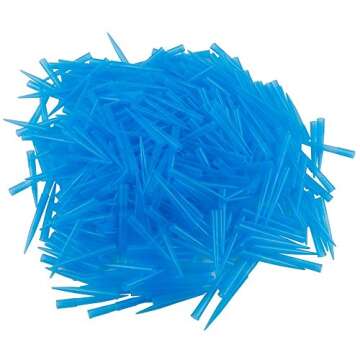 Eowpower 500 Pieces Clear Blue 1000 ul 1 ml Laboratory Lab Plastic Liquid Pipette Pipettor Tips