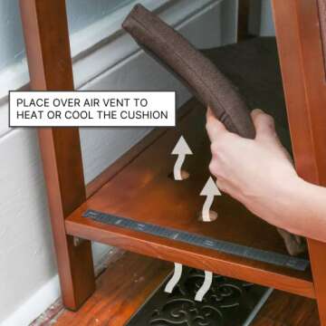 THE REFINED FELINE A-Frame Cat Bed Cave in Black Espresso with Ventilated Base, Multipurpose Wood Cat Furniture Table, Easy To Clean Covered Cat Bed with Replaceable Scratching Post & Washable Cushion