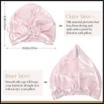ennva 22 Momme Silk Sleep Cap for Healthy Hair