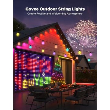 Govee Smart Outdoor String Lights 96ft RGBIC with Dimmer