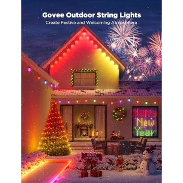 Govee Smart Outdoor String Lights 96ft RGBIC with Dimmer