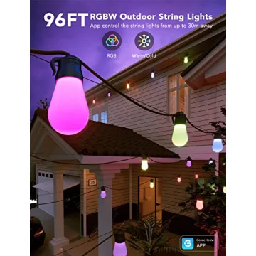 Govee Smart Outdoor String Lights 96ft RGBIC with Dimmer