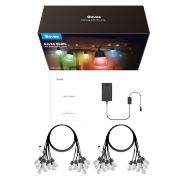 Govee Smart Outdoor String Lights 96ft RGBIC with Dimmer