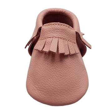 YIHAKIDS Baby Tassel Shoes Soft Leather Sole Infant Toddler Moccasins First-Walking Shoes Pink(Newborn)