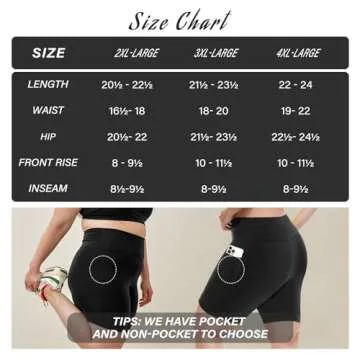 QGGQDD 3 Pack Plus Size 8in Biker Shorts for Women - High Waisted Black Maternity Yoga Shorts (3X-Large)