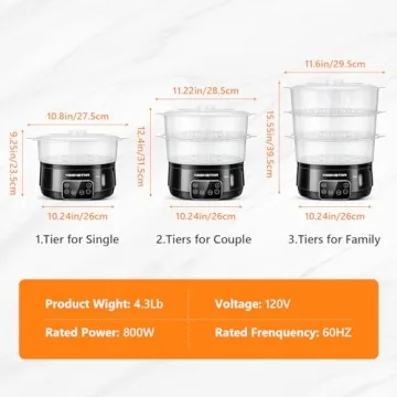 Keenstar 13.7QT Electric Steamer for Efficient Cooking