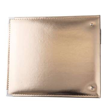 We R Memory Keepers 12x12 Gold Faux Leather Photo Album, Three Ring Binder, Protective Page Protectors, 5 Inserts, Scrapbooking Supplies