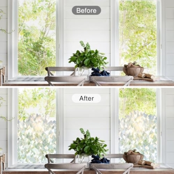 rabbitgoo Crystal Stained Glass Window Privacy Film 3D